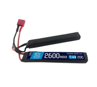 Аккумулятор 7.4V 2600mah (Li-Po) 20C двухлепестковый 12.5*21*128 мм T-разъем (BlueMax)