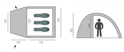 Палатка BTrace Dome 3 (зеленая) УЦЕНКА26