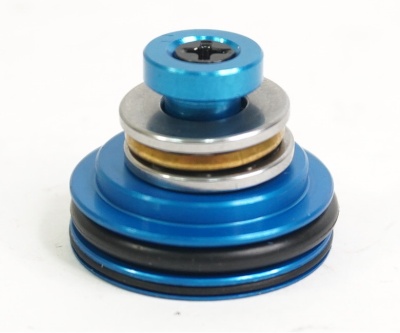 Головка поршня SHS CNC0112 металл, 8 отв., с подшипником, синяя