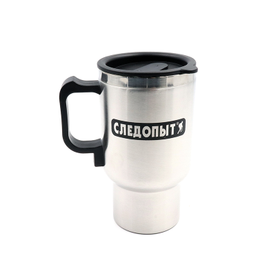 Автокружка Следопыт, с подогревом от прикуривателя CWS-P20, металл. колба - Магазин снаряжения для активного отдыха «Адреналин спорт».