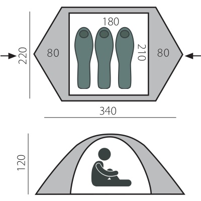 Палатка BTrace Vang 3 (зеленая/беж)7
