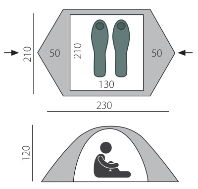 Палатка BTrace Malm 2+ (зеленая/беж)2